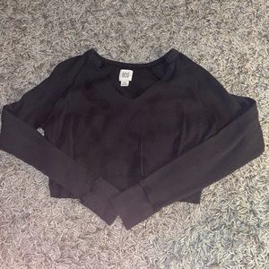 Urban outfitters Bdg cropped notch waffle long sleeve size small